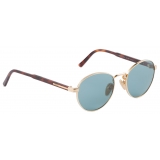 Prada - Prada Iconic Metal Plaque - Aviator Sunglasses - Pale Gold Lake Blue - Prada Collection - Sunglasses - Prada