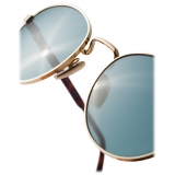 Prada - Prada Iconic Metal Plaque - Aviator Sunglasses - Pale Gold Lake Blue - Prada Collection - Sunglasses - Prada
