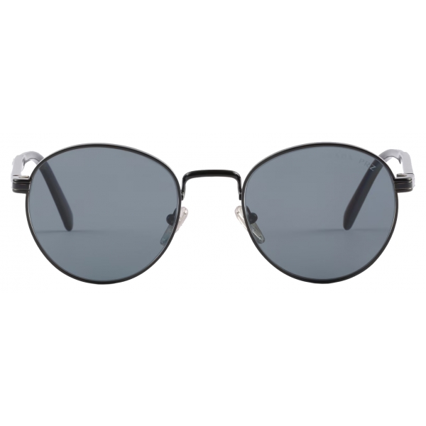 Prada - Prada Iconic Metal Plaque - Round Sunglasses - Black - Prada Collection - Sunglasses - Prada Eyewear