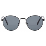 Prada - Prada Iconic Metal Plaque - Round Sunglasses - Black - Prada Collection - Sunglasses - Prada Eyewear