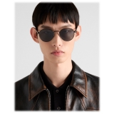 Prada - Prada Iconic Metal Plaque - Round Sunglasses - Black - Prada Collection - Sunglasses - Prada Eyewear