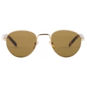 Prada - Prada Iconic Metal Plaque - Round Sunglasses - Pale Gold Loden Green - Prada Collection - Sunglasses