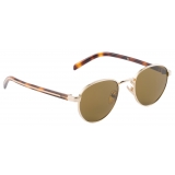 Prada - Prada Iconic Metal Plaque - Round Sunglasses - Pale Gold Loden Green - Prada Collection - Sunglasses