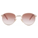 Prada - Prada Iconic Metal Plaque - Round Sunglasses - Pale Gold Dark Brown Gradient - Prada Collection - Sunglasses