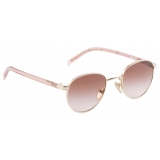 Prada - Prada Iconic Metal Plaque - Round Sunglasses - Pale Gold Dark Brown Gradient - Prada Collection - Sunglasses