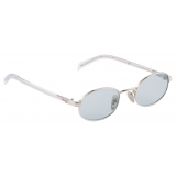 Prada - Prada Iconic Metal Plaque - Oval Sunglasses - Silver Blue - Prada Collection - Sunglasses - Prada Eyewear