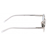 Prada - Prada Iconic Metal Plaque - Oval Sunglasses - Silver Blue - Prada Collection - Sunglasses - Prada Eyewear