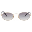 Prada - Prada Iconic Metal Plaque - Oval Sunglasses - Pale Gold Slate Grey - Prada Collection - Sunglasses - Prada Eyewear