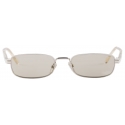 Prada - Prada Iconic Metal Plaque - Oval Sunglasses - Pale Gold Slate Grey - Prada Collection - Sunglasses - Prada