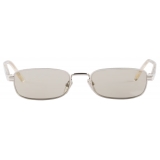 Prada - Prada Iconic Metal Plaque - Oval Sunglasses - Pale Gold Slate Grey - Prada Collection - Sunglasses - Prada