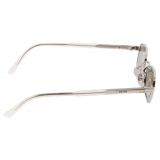 Prada - Prada Iconic Metal Plaque - Oval Sunglasses - Pale Gold Slate Grey - Prada Collection - Sunglasses - Prada
