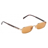 Prada - Prada Iconic Metal Plaque - Rectangular Sunglasses - Gold Honey - Prada Collection - Sunglasses - Prada