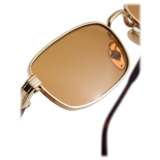 Prada - Prada Iconic Metal Plaque - Rectangular Sunglasses - Gold Honey - Prada Collection - Sunglasses - Prada