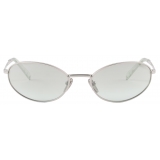 Prada - Prada Logo - Oval Sunglasses - Steel Chlorophyll Green - Prada Collection - Sunglasses - Prada Eyewear