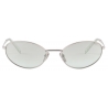 Prada - Prada Logo - Oval Sunglasses - Steel Chlorophyll Green - Prada Collection - Sunglasses - Prada Eyewear