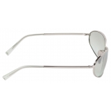 Prada - Prada Logo - Oval Sunglasses - Steel Chlorophyll Green - Prada Collection - Sunglasses - Prada Eyewear