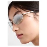 Prada - Prada Logo - Oval Sunglasses - Steel Chlorophyll Green - Prada Collection - Sunglasses - Prada Eyewear
