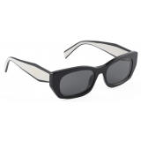 Prada - Prada Logo - Rectangular Sunglasses - Black Slate Gray - Prada Collection - Sunglasses - Prada Eyewear