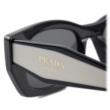 Prada - Prada Logo Collection - Occhiali da Sole Rettangolare - Nero Ardesia - Prada Collection - Occhiali da Sole