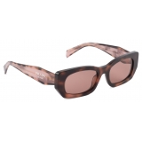Prada - Prada Logo - Rectangular Sunglasses - Mauve Tortoiseshell Mahogany - Prada Collection - Sunglasses