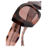 Prada - Prada Logo - Rectangular Sunglasses - Mauve Tortoiseshell Mahogany - Prada Collection - Sunglasses