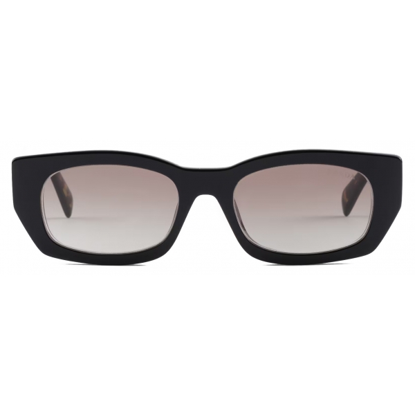 Prada - Prada Logo - Rectangular Sunglasses - Black Tortoiseshell Anthracite Gray - Prada Collection - Sunglasses