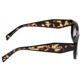 Prada - Prada Logo - Rectangular Sunglasses - Black Tortoiseshell Anthracite Gray - Prada Collection - Sunglasses