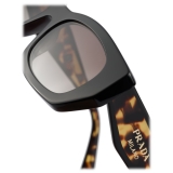 Prada - Prada Logo - Rectangular Sunglasses - Black Tortoiseshell Anthracite Gray - Prada Collection - Sunglasses