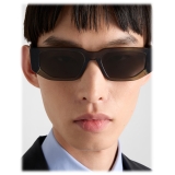 Prada - Prada Triangle Logo - Rectangular Sunglasses - Transparent Military Green Carbon - Prada Collection - Sunglasses