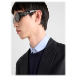 Prada - Prada Triangle Logo - Rectangular Sunglasses - Transparent Military Green Carbon - Prada Collection - Sunglasses