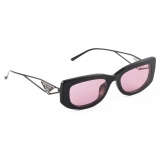 Prada - Prada Triangle Logo - Rectangular Sunglasses - Black Strawberry - Prada Collection - Sunglasses - Prada
