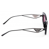 Prada - Prada Triangle Logo - Rectangular Sunglasses - Black Strawberry - Prada Collection - Sunglasses - Prada