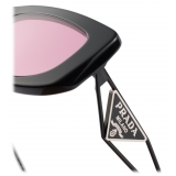 Prada - Prada Triangle Logo - Rectangular Sunglasses - Black Strawberry - Prada Collection - Sunglasses - Prada