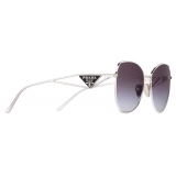Prada - Prada Triangle Logo - Butterfly Sunglasses - Silver Smoky Gray Gradient - Prada Collection - Sunglasses
