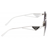 Prada - Prada Triangle Logo - Butterfly Sunglasses - Silver Smoky Gray Gradient - Prada Collection - Sunglasses
