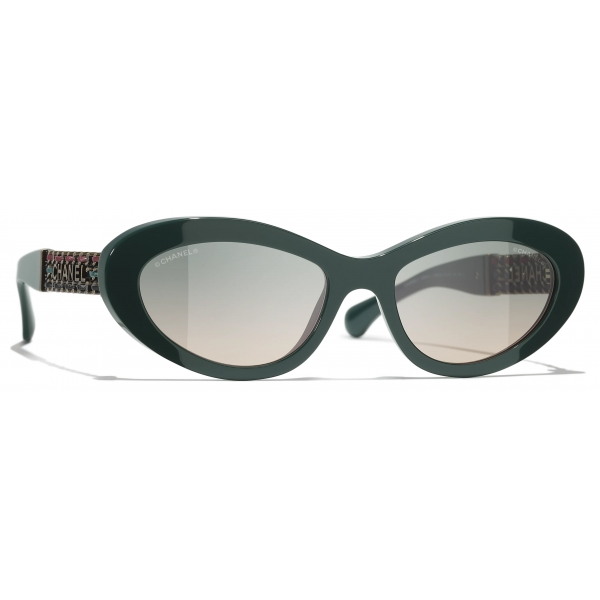 Chanel - Occhiali da Sole Cat-Eye - Verde Scuro - Chanel Eyewear