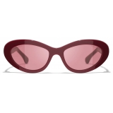 Chanel - Occhiali da Sole Cat-Eye - Rosso Marrone Borgogna - Chanel Eyewear