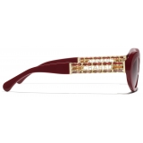 Chanel - Occhiali da Sole Cat-Eye - Rosso Marrone Borgogna - Chanel Eyewear