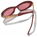 Chanel - Occhiali da Sole Cat-Eye - Rosso Marrone Borgogna - Chanel Eyewear