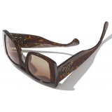 Chanel - Occhiali da Sole Pilota - Tartaruga Scuro Marrone Polarizzare Sfumate - Chanel Eyewear
