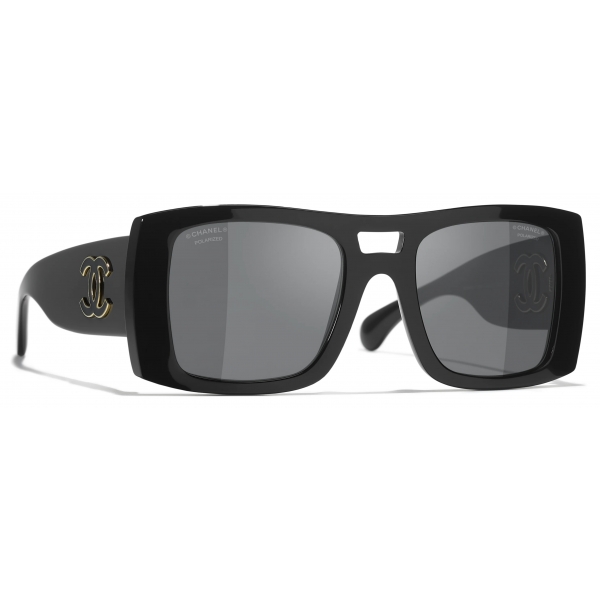 Chanel - Occhiali da Sole Pilota - Nero Polarizzate - Chanel Eyewear