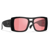 Chanel - Occhiali da Sole Pilota - Nero Rosso - Chanel Eyewear
