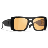 Chanel - Occhiali da Sole Pilota - Nero Arancione - Chanel Eyewear