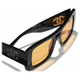 Chanel - Occhiali da Sole Pilota - Nero Arancione - Chanel Eyewear