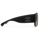 Chanel - Occhiali da Sole Pilota - Nero Arancione - Chanel Eyewear