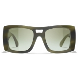 Chanel - Occhiali da Sole Pilota - Verde Sfumate - Chanel Eyewear