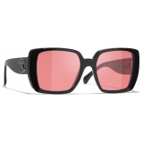 Chanel - Occhiali da Sole Quadrati - Nero Rosso - Chanel Eyewear
