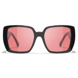 Chanel - Occhiali da Sole Quadrati - Nero Rosso - Chanel Eyewear