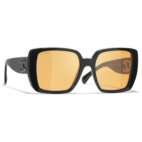 Chanel - Occhiali da Sole Quadrati - Nero Arancione - Chanel Eyewear