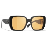 Chanel - Occhiali da Sole Quadrati - Nero Arancione - Chanel Eyewear